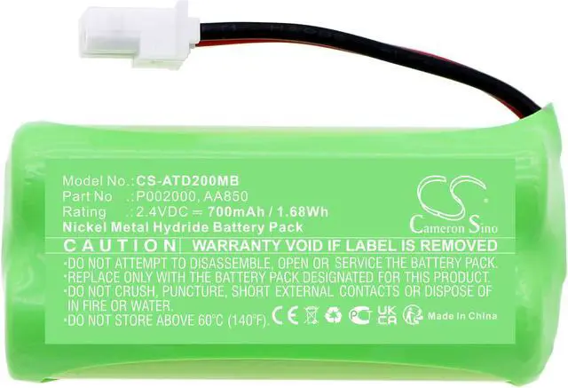 Alt view image 3 of 5 - Battery for Alecto DBX-20 AA850 P002000 BabyPhone CS-ATD200MB 2.4v 700mAh 1.68Wh