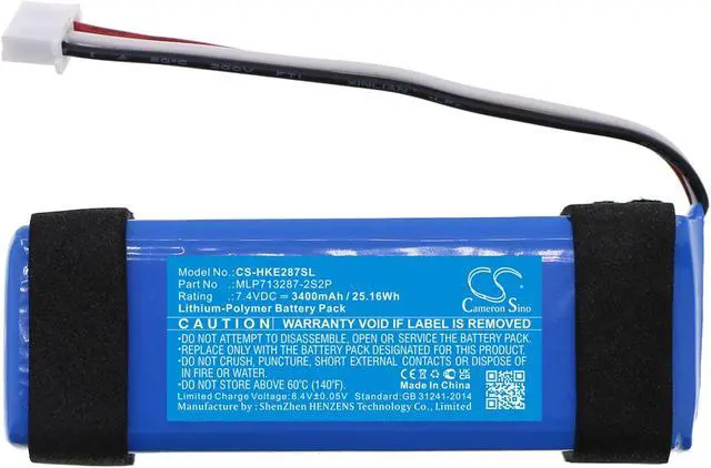 Alt view image 3 of 5 - Battery for Harman/Kardon Esquire MLP713287-2S2P Speaker CS-HKE287SL 7.4v 3400mA