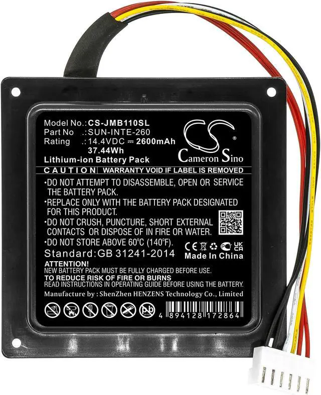 Alt view image 3 of 6 - Battery for JBL PartyBox 100 R21-5 SUN-INTE-260 Speaker CS-JMB110SL 14.4v 2600mA