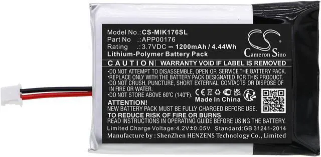 Alt view image 4 of 6 - Battery for MINN KOTA iPilot Link Remote BT Control APP00176 CS-MIK176SL 1200mAh