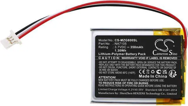 Alt view image 3 of 5 - Battery for MGI G800 Navigator remote G400 G600 Quad Zip AT NA7105 CS-MZG800SL