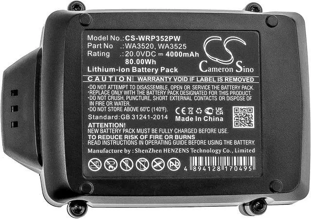Alt view image 5 of 6 - Battery for Worx 20V WG170.3 WA3012 WA3520 WA3525 WA3575 WA3578 WA3671 WA3678