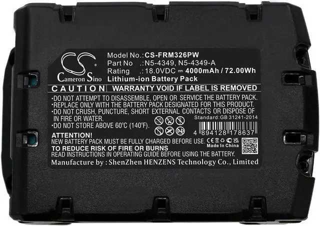 Alt view image 5 of 5 - Battery for Fromm P318 P326 P327 P328 P329 N5-4349 N5-4349-A Tool CS-FRM326PW