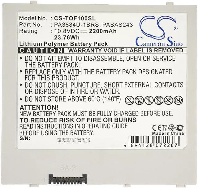 Alt view image 3 of 5 - Battery for Toshiba 10 Thrive PA3884U PA3884U-1BRR PA3884U-1BRS PABA243 PABAS243