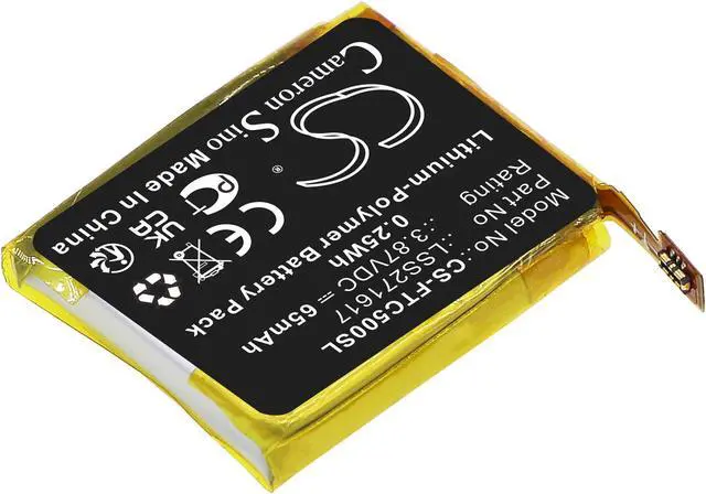 Alt view image 2 of 4 - Battery for Fitbit Charge 5 LSS271617 Smartwatch CS-FTC500SL 3.87v 65mAh 0.25Wh