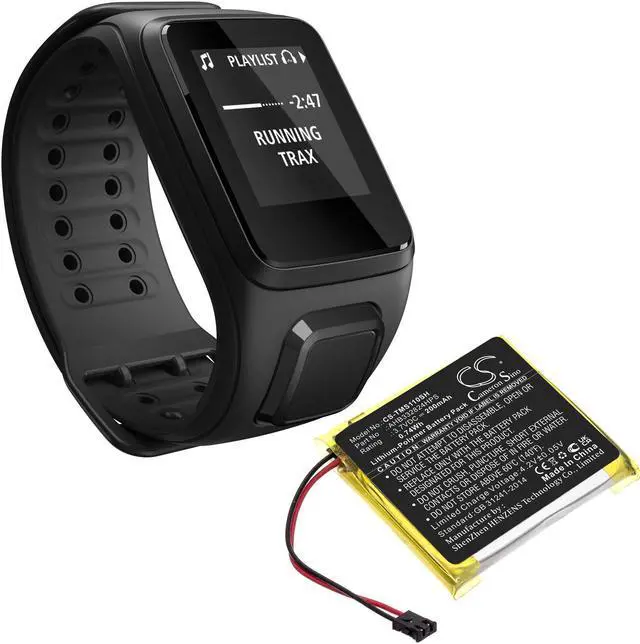 Alt view image 6 of 6 - Battery for TomTom Spark Cardio 2 + Music GPS AHB332824HPS CS-TMS110SH 200mAh