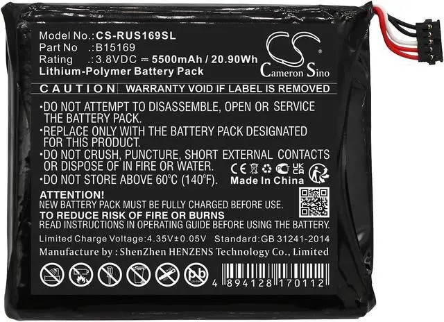 Alt view image 3 of 6 - Replacement Battery for Ring Stick Up Cam 1st gen 5Pin B15169 Camera CS-RUS169SL