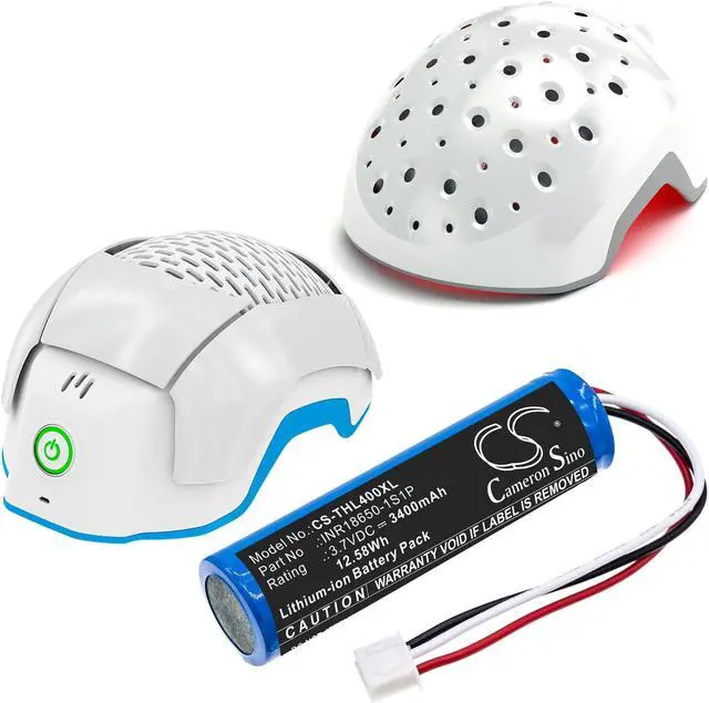 Alt view image 6 of 6 - Battery for Theradome LH40 LH80 Pro Hair Growth Helmet CS-THL400XL 3.7v 3400mAh