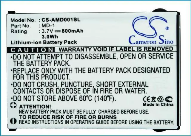 Alt view image 4 of 4 - Battery for AMOI MD-1 VoIP Phone CS-AMD001SL 3.7v 800mAh 3.0Wh Li-ion