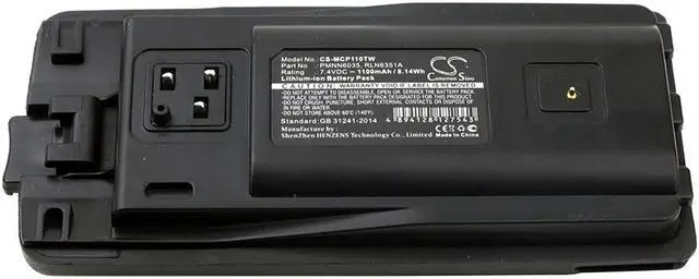 Alt view image 5 of 5 - Battery for Motorola A10 A12 CP110 EP150 RLN6308 6080384X65 PMNN6035 RLN6351A