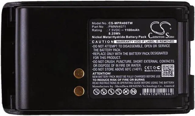 Alt view image 5 of 5 - Battery for Motorola A6 A8 BPR40 Mag One PMNN4071 PMNN4071AC PMNN4071AR 1100mAh