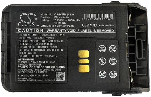 Alt view image 5 of 5 - Battery for Motorola DP3000e DP3441e DP3661E DP3661 PMNN4440 PMNN4440AR 2600mAh