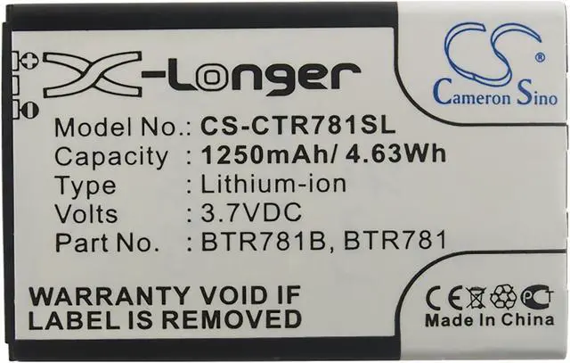 Alt view image 5 of 5 - Battery for Casio C781 GzOne Ravine 2 BTR781 BTR781B SmartPhone CS-CTR781SL