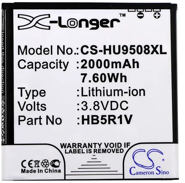 Alt view image 3 of 5 - Battery for Huawei HN3-U01 Honor 2 3 II Quad U9508 HB5R1V Mobile CS-HU9508XL