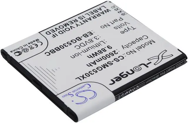 Alt view image 3 of 5 - Battery for Samsung Galaxy J3 EB-BG530BBC EB-BG530CBE EB-BG530CBU EB-BG530CBZ