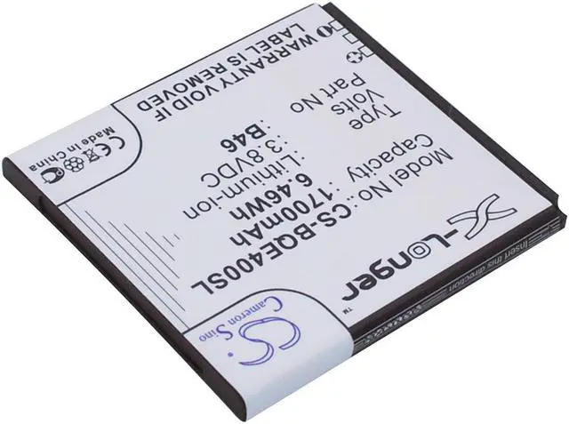 Alt view image 2 of 5 - Battery for BQ 1700 Aquaris E4 B46 Mobile SmartPhone CS-BQE400SL X-Longer