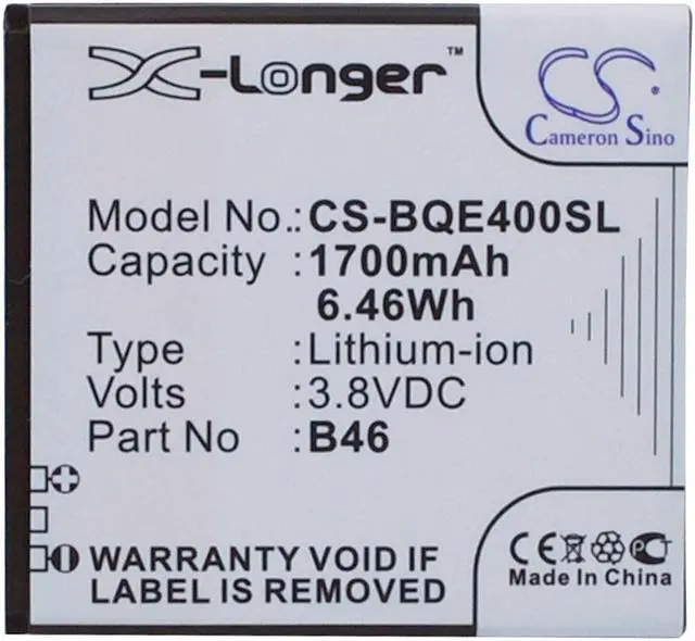 Alt view image 5 of 5 - Battery for BQ 1700 Aquaris E4 B46 Mobile SmartPhone CS-BQE400SL X-Longer