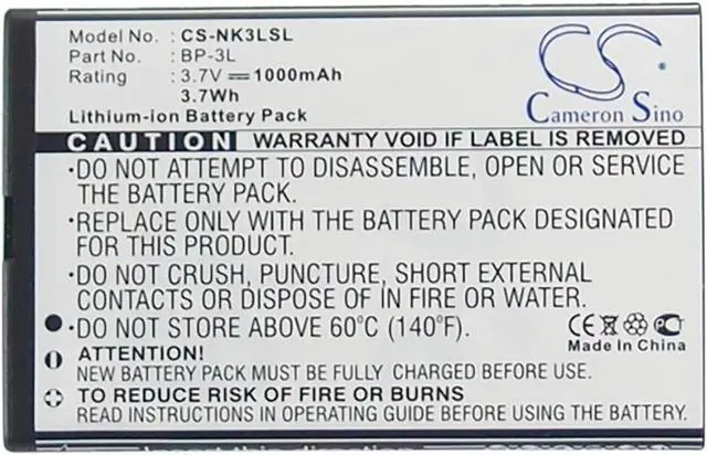 Alt view image 5 of 5 - Battery for Nokia 303 603 Lumia 505 510 610 710 Sabre Myphone BP-3L BS-04 MP-S-V