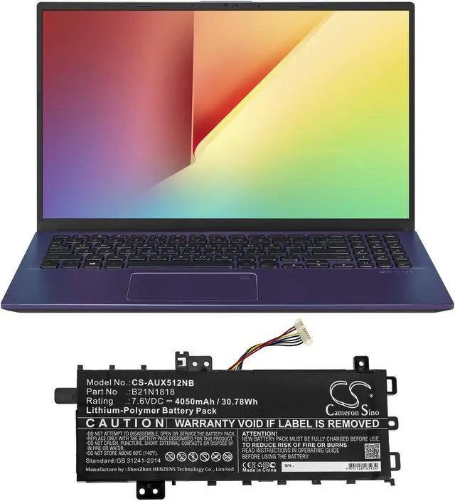 Alt view image 5 of 6 - Battery for Asus ASUS VivoBook F512DA X712JA B21Bn2H B21BnEH B21N1818 B21N1818-3