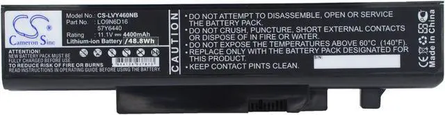 Main image of Battery for Lenovo IdeaPad Y460 L09L6D16 L09N6D16 L09S6D16 L10L6Y01 LO9N6D16
