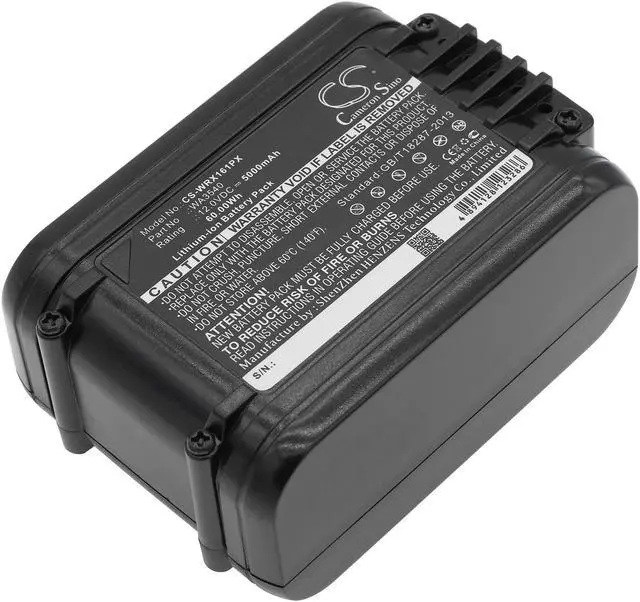 Alt view image 3 of 5 - Battery for Worx WU137 WU161 WA3540 Power Tools CS-WRX161PX 12.0v 5000mAh