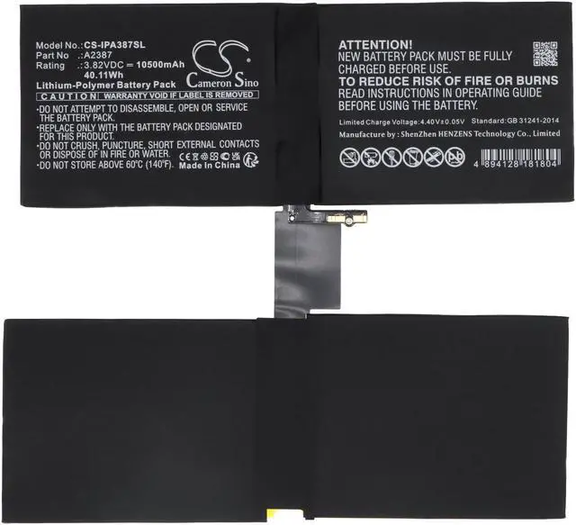 Alt view image 3 of 4 - Battery for Apple A2378 A2379 A2461 A2462 iPad Pro 12.9 2021 5th Gen A2387 3.82v