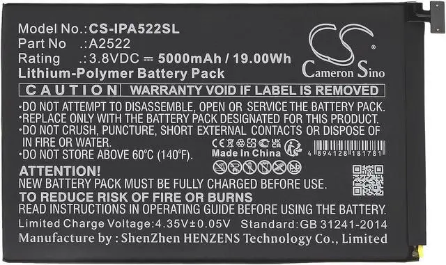Alt view image 3 of 4 - Battery for Apple A2567 A2568 A2569 iPad Mini 6 A2522 Tablet CS-IPA522SL 3.8v