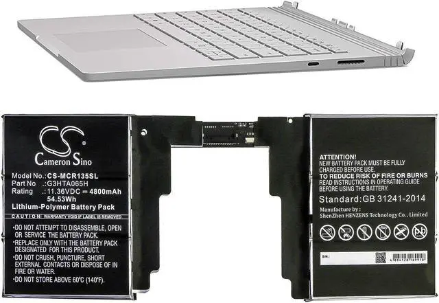 Alt view image 5 of 5 - Battery for Microsoft Surface Book 3 13.5 Keyboard G3HTA065H CS-MCR135SL 11.36v