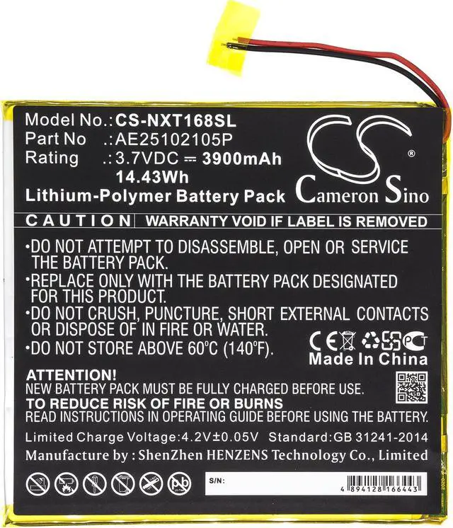 Alt view image 3 of 5 - Battery for Nextbook Ares 8A NX16A8116KPK AE25102105P Tablet CS-NXT168SL 3.7v