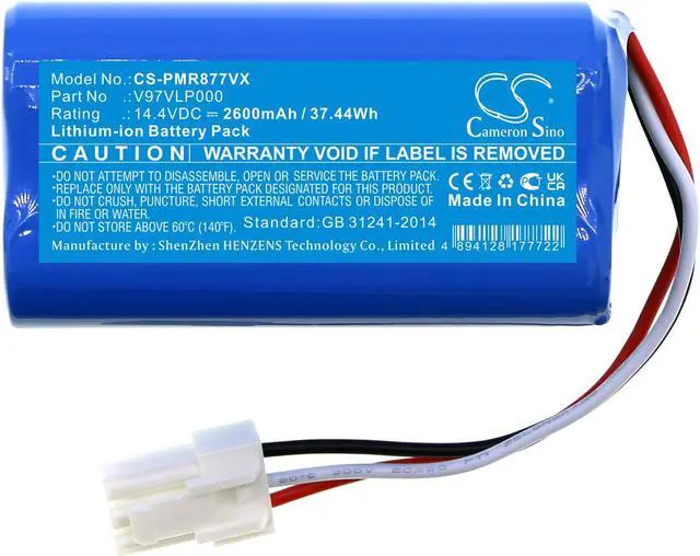 Alt view image 3 of 5 - Battery for Panasonic 8R56E 8R76D MC-8R76C MC-RS877 RS767 WRC76 WRD63 V97VLP000