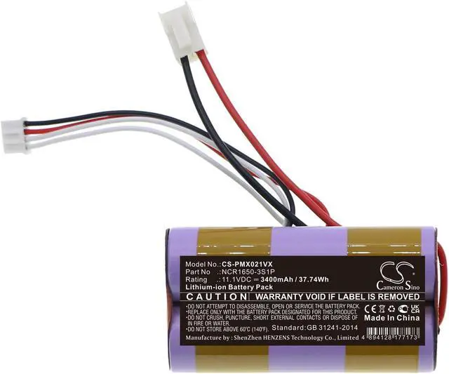 Alt view image 3 of 5 - Battery for Plus Minus Zero XJB-B021 XJC-Y010 NCR1650-3S1P Vacuum CS-PMX021VX