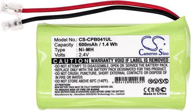 Alt view image 3 of 5 - Battery for Universal AA x 2 CS-CPB041UL Cordless Phone 2.4v Full Connector
