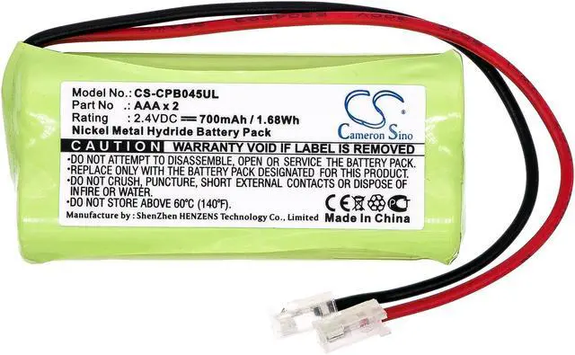 Alt view image 3 of 5 - Battery for Universal AAA x 2 CS-CPB045UL Cordless Phone 2.4v Full Connector