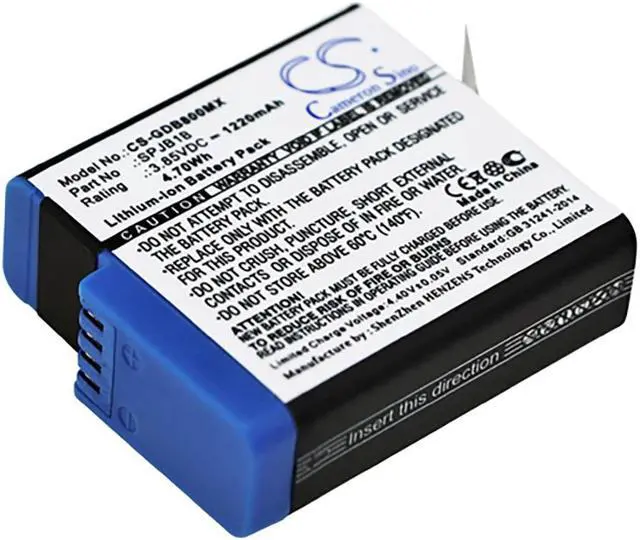 Main image of Battery for GoPro Hero 5/6/7/8 Black 601-10197-00 601-27537-000 AHDBT-801 SPJB1B
