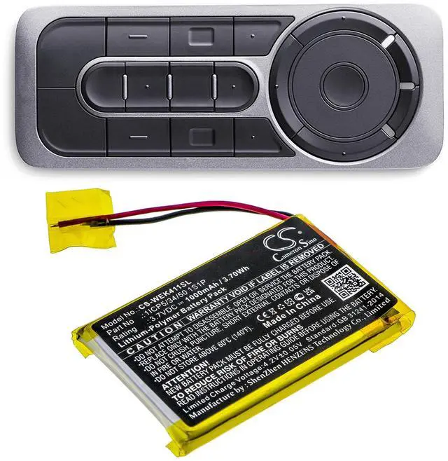 Alt view image 5 of 5 - Battery for Wacom ACK411050 Express Key Remote 1ICP5/34/50 1S1P CS-WEK411SL