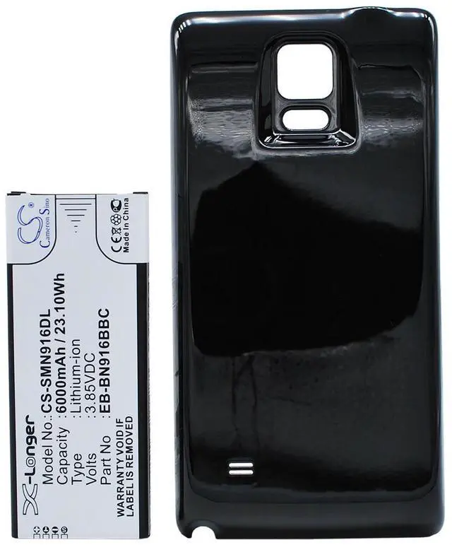 Alt view image 5 of 5 - Battery for Samsung Galaxy Note 4 SM-N9100 N9106W SM-N9109W SM-N910F EB-BN916BBC