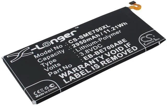 Alt view image 2 of 6 - Battery for Samsung Galaxy E7 SM-E700M SM-E700F SM-E7000 SM-E700H EB-BE700ABE