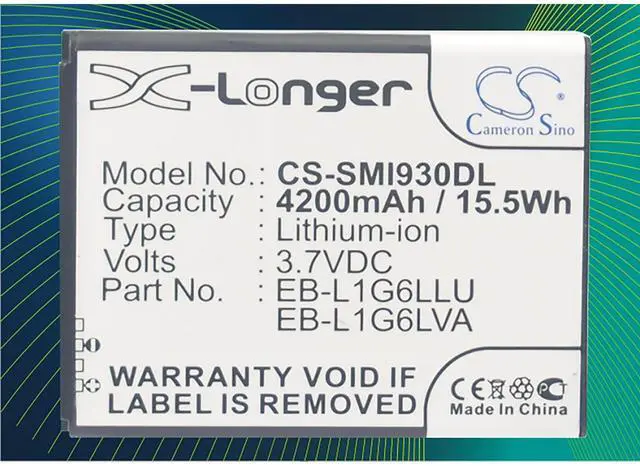 Alt view image 6 of 6 - Battery for Samsung Galaxy S3 SIII GT-I9300 GT-I9308 EB-L1G6LLUC EB-L1G6LVA