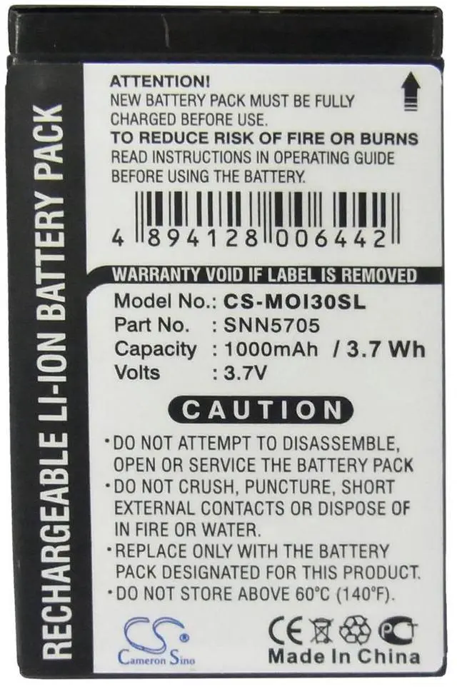 Alt view image 5 of 5 - Battery for Motorola i860 i55 i730 i530 i870 i850 i415 i930 i90 SNN5705 SNN5723A