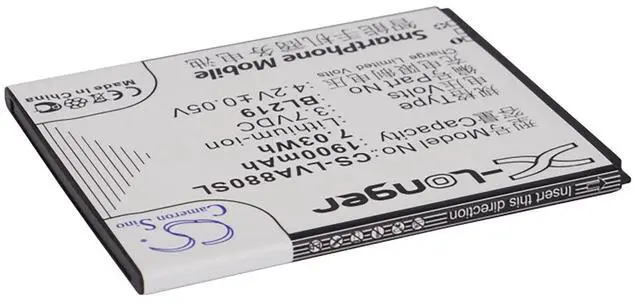 Alt view image 2 of 5 - Battery for Lenovo A850+ A880 A889 A890E A768T A916 S810T 5.5" BL219 CS-LVA880SL