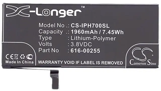 Alt view image 5 of 6 - Battery for Apple iPhone 7 A1660 A1778 A1779 A1780 616-00255 4.7" 3.8V 1960mAh