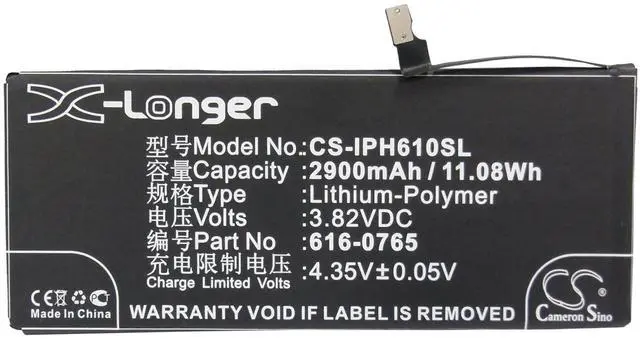 Alt view image 5 of 6 - Battery for Apple iPhone 6 Plus 616-0765 616-0770 616-0772 DAK90151 A1522 A1524
