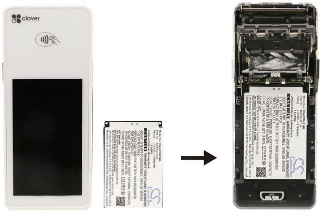 Alt view image 6 of 6 - Battery for Clover C401U FLEX AHA22121001 CA355772HV MPPCLOYJ4 CS-CVR401BL 7.6v