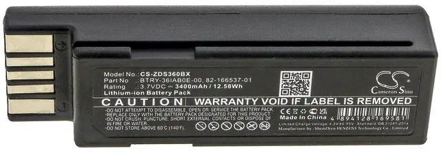 Alt view image 3 of 4 - Battery for Zebra DS3600 DS3678 LI3678 82-166537-01 BT-000341-01 BTRY-36IAB0E-00