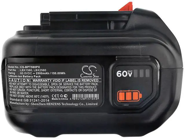 Alt view image 4 of 4 - Battery for Black & Decker 60V CM2060C LHT360C LSW60 LSW60C LBX1560 LBX2560