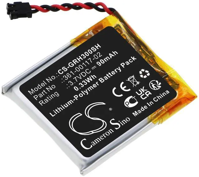 Main image of Battery for Garmin Forerunner 30 361-00117-02 Smartwatch CS-GRH300SH 3.7v 90mAh