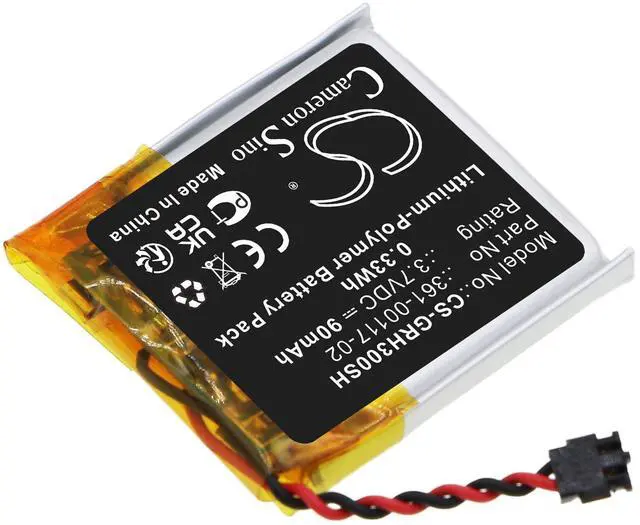 Alt view image 2 of 5 - Battery for Garmin Forerunner 30 361-00117-02 Smartwatch CS-GRH300SH 3.7v 90mAh