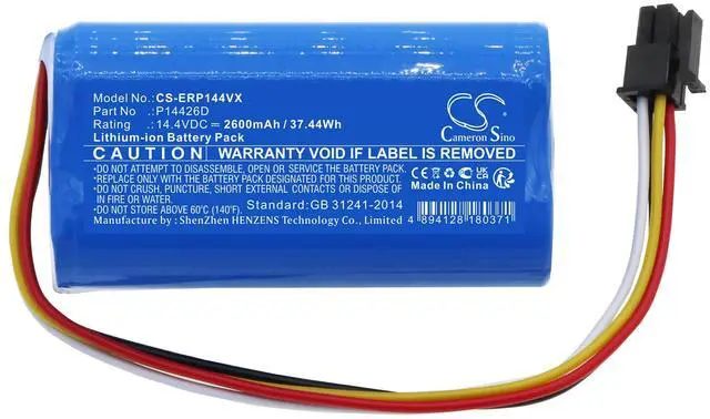 Alt view image 3 of 5 - Battery for Eureka Groove Robot Vacuum P14426D CS-ERP144VX 14.4v 2600mAh Li-ion