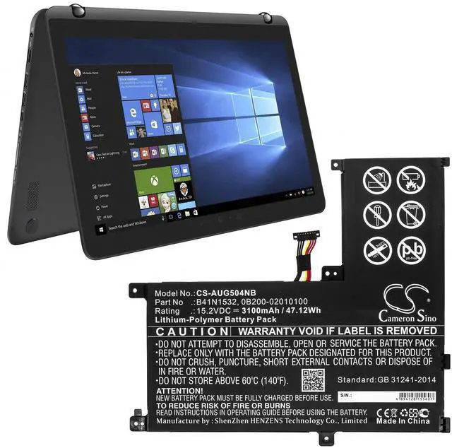 Alt view image 5 of 5 - Battery for Asus Q504U Q504UAK Q504UA Zenbook Flip UX560 0B200-02010100 B41N1532