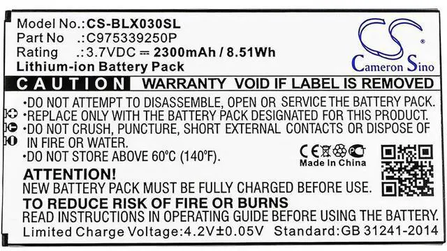 Alt view image 3 of 3 - Battery for BLU D0030UU Dash X Plus LTE C975339250P SmartPhone CS-BLX030SL